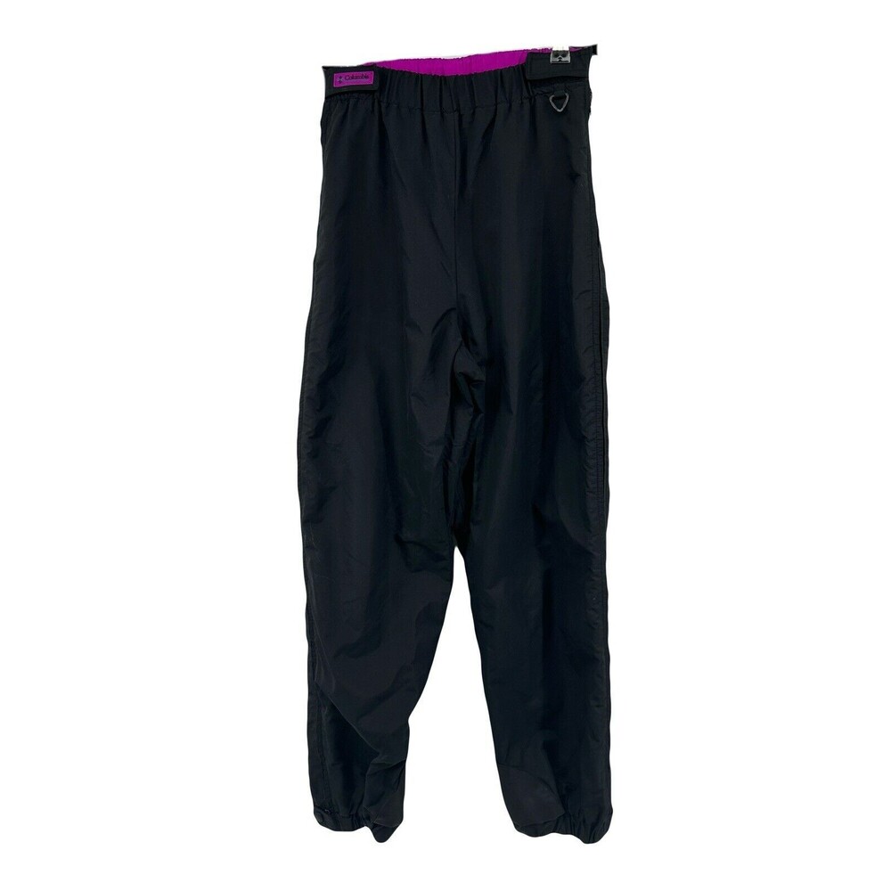 Columbia Sz Medium Full Side Zip Ski Pants Black and Pink Weatherproof